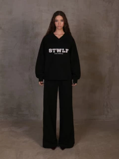 Спортивный костюм женский оверсайз STWLF, чёрный — STWLF