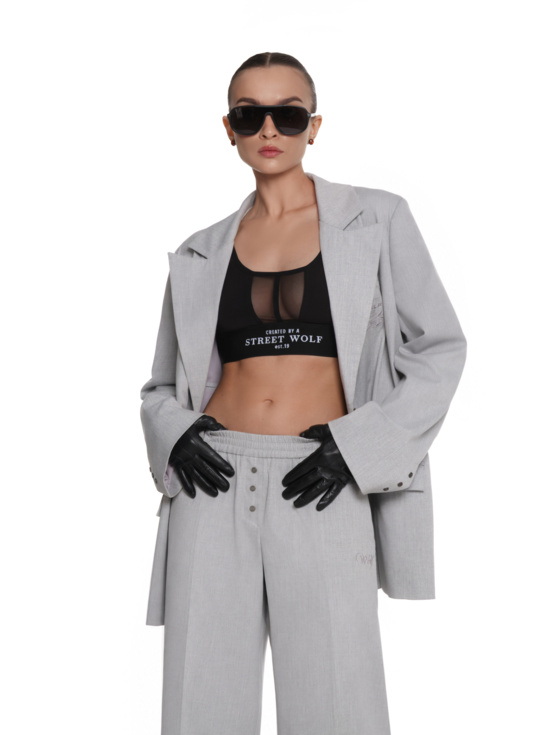 Брюки женские широкие из костюмной ткани , бренд STWLF - фото 9