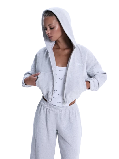 Спортивный костюм женский Woman Energy с белой вышивкой, меланж — STWLF
