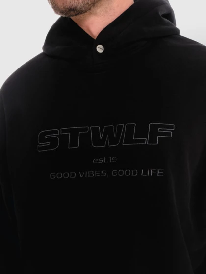 Худи фирменный мужской, черный — STWLF